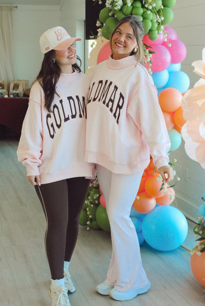 GOLDMAR Pink Oversized Mock Neck Sweatshirt