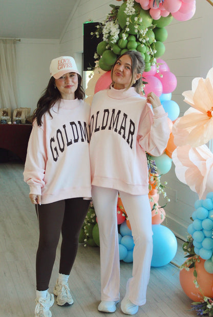 GOLDMAR Pink Oversized Mock Neck Sweatshirt